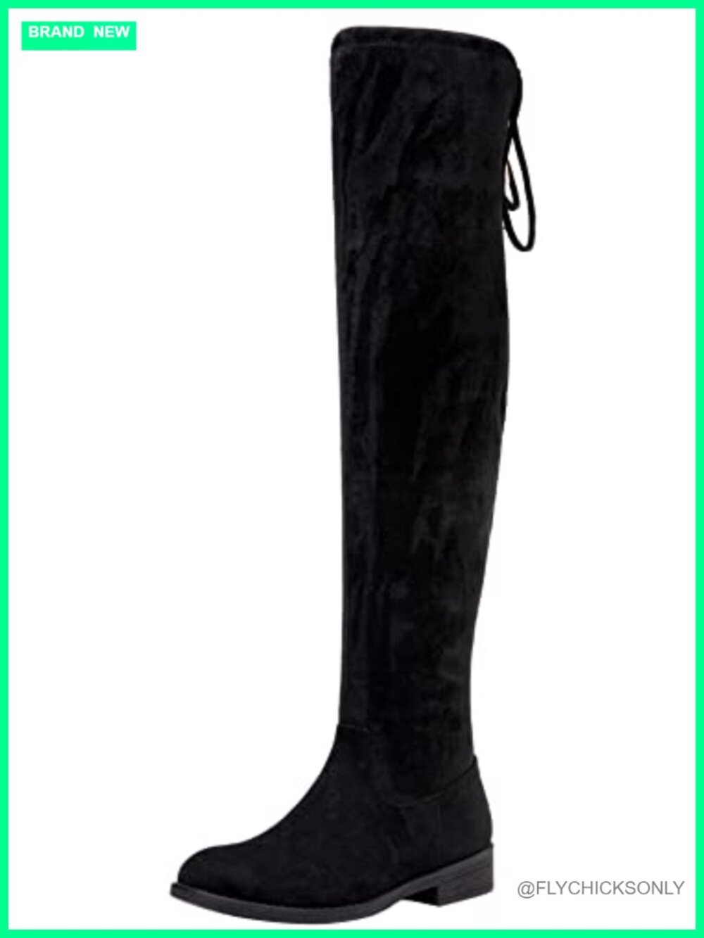 Faux Suede Over the Knee High Boots Low Flat Heel Thigh High Boots for Women
